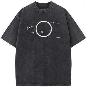 メンズTシャツ星最小ソーラーシステムユニセックスウォッシュTシャツノベルティ230Gコットン夏OネックブリーチTシャツ面白いカジュアルルーズブリーチ