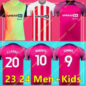 2024 Sunderland Home Soccer Maglie Stewart Simms Roberts Amad Clarke Dajaku Embleton Evans Onien Shirt da calcio Pritchard Mens Kit kit