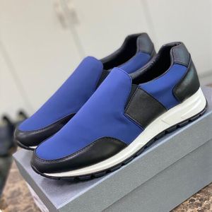 Fashion Men Collision Cross Dress Shoes Senior Soft Bottom Running Sneakers Italy Refined Low Top Elasticd Calfskin Design Lightness Casual Sports Shoes Box EU 38-45