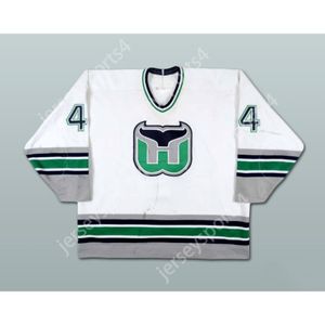 Custom White 44 Chris Pronger Hartford Whalers Hockey Jersey New Top Stitched S-M-L-XL-XXL-3XL-4XL-5XL-6XL