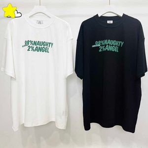 Herren T-Shirts 2023 Sommer Hip Hop Reverse Wear VETEMENTS T-Shirt Herren Damen 1 1 Oversized Foam Printing Naughty Angel VTM Tee Top Wi Tags