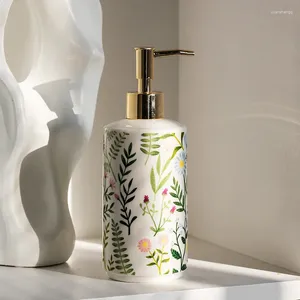 Flytande tvål dispenser blomma keramisk tom flaska hand sanitizer dusch gel schampo fukt lotion container badrum tillbehör