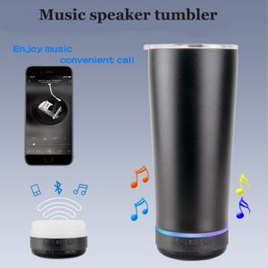 30oz Musik-Lautsprecher-Becher, doppelwandiger Musik-Wasserbecher, Lautsprecher-Becher mit abnehmbarem LED-Licht