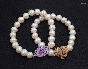 Bangle ! Freshwater Pearl White Near Round 10-11mm Bracelet 8inch Wholesale Nature Beads FPPJ