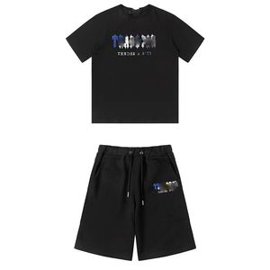 メンズTシャツトラップメンズトラックスーツデザイナーシャツプリントレター黒と白のグレーカラー夏のスポーツファッションコットンコードトップ半袖サイズ-xl.pd