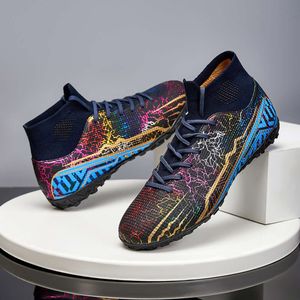 High Top Comfortable Football Boots Women Men Long Nail AG TF Soccer Shoes Youth Children's Turf Training Shoes Size 35-47