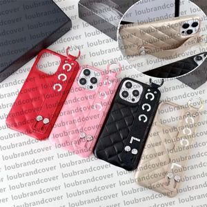 Handschlaufe Handyhülle Designer iPhone Hülle für iPhone 15 Pro Max Hüllen Apple iPhone 14 Pro Max 13 12 11 15 Plus 14 Plus Hülle Markenleder gestreift kariert Mobile Cover