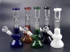 Colorful Hookahs Beaker Base Dab Rigs Glass Bongs Percolator Water Pipes Catcher Heady Oil Dab Rig Smoke Bubbler With 14mm Bowl