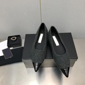 2023 Nowe designerskie damskie sukienki buty nagie palce czółenki tweed łydka biała czarna skóra tweeds tweeds tweeds