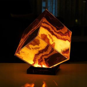 Masa lambaları Mermer Led Masa Lambası Atmosfer Volkanik Kapalı Aydınlatma Odası Yatak Odası Başucu Bar Kahve Dükkanı Dekor Gece Işıkları