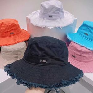 قبعة مصمم Casquette Jacquemes قبعات دلو الصيف غسل قبعة صياد كبيرة حافة عطلة الأزيز حبال واقية من الشمس الإناث قبعة ظلة سوداء