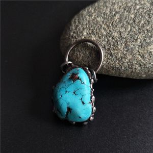 Kolye Kolyeleri Fuwo Yeşil Howlite Antika Gümüş Kaplamalı Pirinç Aksesuarları Turquoises Retro Takı Toptan PD373 5 PCS