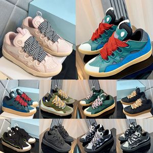 Designer-Mesh gewebte Schnür-Laufschuhe Luxus-Freizeitschuhe im Sneaker-Stil geprägte Leder-Sneaker Herren-Damen-Kalbslederschuh Gummi-Plattformsohle