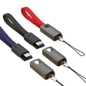 Portable USB Cable Keychain Micro Type C Phone Charging Cable 2.4A Fast Charge Cord Wire For Samsung Huawei HTC Xiaomi