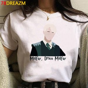 Kadın Tişört Draco Malfoy Shir Summer Op Kadın Prin Çift Japon Shir Shir Whie Shir 230419