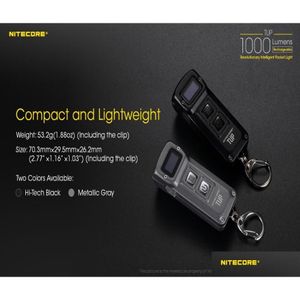 Torce elettriche Nitecore Tup Mini Torcia Xp-L Hd V6 Max 1000 Lm Distanza del fascio 180M Torcia Edc rivoluzionaria intelligente Usb R Otpoj