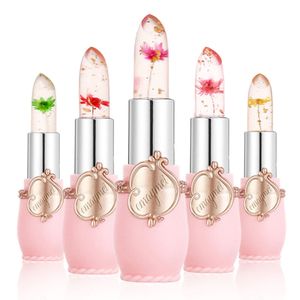 Transparant gelé Flower Lipsticks Waterproof Magic Temperatur Färg Byt fuktighetskräm Läpp Blam Women Makeup Cosmetics