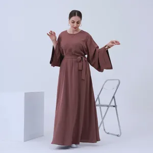 Ethnic Clothing Basic Solid Muslim Dress Women Abaya Kimono Khimar Hijab Dresses Kaftan Ramadan Abayas Jilbab Dubai Long Robe Eid Islam