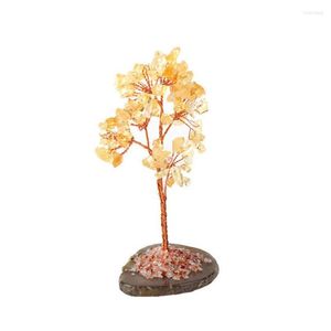 Colares pendentes de estilo de cobre de estilo étnico Árvore da vida Amarelo citrinos de cristal lazúli jóias de plantas