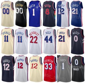 Stampa Basket Uomo Gioventù 11 DeAnthony Melton Jersey City 8 Tyrese Maxey 0 Joel Embiid 21 Tobias Harris 12 Patrick Beverley 22 Jaden Springer Team Navy Rosso Bianco