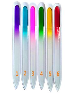 Arquivos de unhas de vidro de 9 CM Durável Arquivo de cristal Prego Tampão Cuidados com as unhas 6 cores doces D8961962316