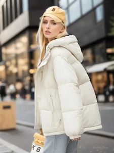 Parka da donna in piumino invernale spesso isolamento termico cappotto freddo con doppia cerniera giacca in cotone extra large coreano 231118