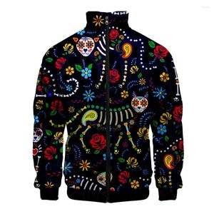 Мужские куртки Пальто Мексиканская куртка с узором «День мертвых» Мужская толстовка с капюшоном с длинным рукавом Мужская модная уличная одежда Толстовка в стиле хип-хоп