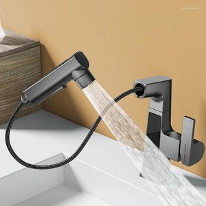 Badezimmer Waschbecken Wasserhähne OULYLAN Einstellbare Drehen Heben Becken Wasserhahn Digital Display Kalt Und Mixer Wasserhahn Vintage Luxus Hause