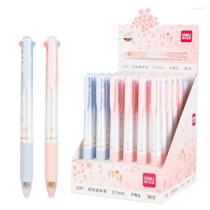 Pcs/lot Kawaii Sakura 4 Colors Ballpoint Pen Cute Press 0.7MM Ball Pens Office School Writing Supplies