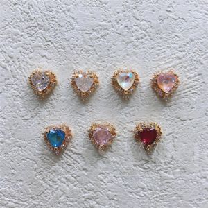 Nail Art Decorations 10pcs MG252 Valentine's Day Love Heart Zircon Crystals Jewelry Nails Accessories Supplies Charms 231120