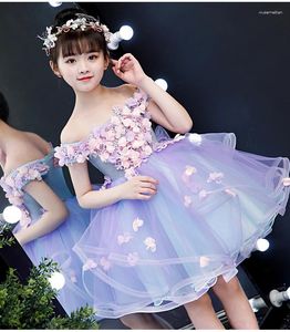 Girl Dresses Luxury Kids Appliques Ball Gown Flower Wedding Costume Shoulderless Princess Prom Dress Girls Birthday Evening