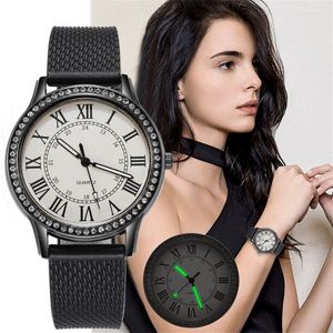 Armbanduhren Berühmte Damen Leuchtende Quarzuhr Frauen Casual Metall Mesh Edelstahl Uhren Für Weibliche Relogio Feminino