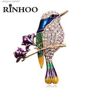 Pins Broches Rinhoo Bonito Vivid Flying Bird Broches para Mulheres Inverno Animal Hummingbird Papagaio Roupas Lel Pins Buckle Party Casual BadgeL231120