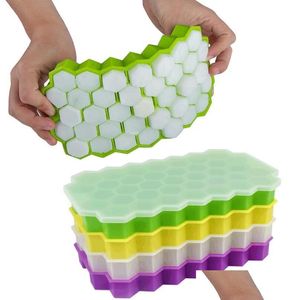 Glassverktyg Creative Ice Cube Tools Tray Honeycomb Mold Food Grad Grad Glexible Sile Forms For Whisky Cocktail Drop Delivery Home Gar Dhois