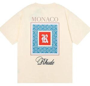 T-shirt da uomo 23ss Alta qualità Rhude Tees Donna Designer Puro cotone depts T-shirt in cotone Top Luxurys Abbigliamento Street Shorts Manica A5