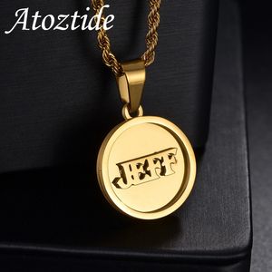 Anhänger-Halsketten Atoztide Personalisierte Anpassung Damen-Namenshalskette Edelstahlschmuck Doppelseitig geschweißte runde Twist-Kette Geschenk 231120