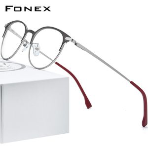 Óculos de sol Frames fonex ligas com molduras Meninas Ultralight Mulheres vintage redonda de prescrição redonda óculos óculos ópticos sem parafuso óculos de parafuso 988 230419