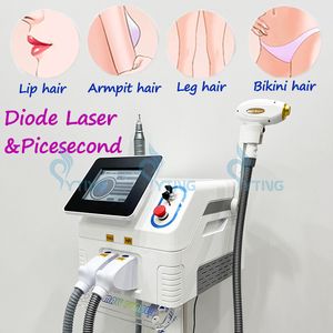 Nyaste 2 i 1 808 Diode Laser Hårborttagning Picosekund tatuering Borttagning ND YAG Q Switched Multi-Function High Quality Beauty Machine