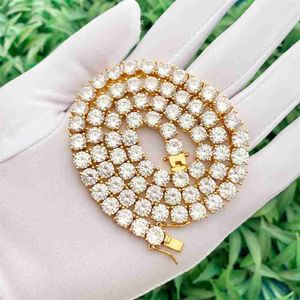 Tennis Jewelry Choker Necklace Men Women Rhodium Gold Plated Silver 925 7.5mm Moissanite Diamond Tennis Chain