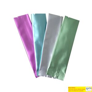 Colorful Opening Top Heat Sealable Packaging Bags for Coffee Powder Spice Storage Flat Aluminum Foil Package Bag Long Shape