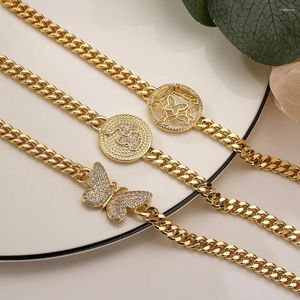 Link bransoletki Wspaniały vintage design wisiorek w kształcie motyla dla kobiet dziewczęta delikatne bransoletki z biżuterią z cyrkonią sześcienną
