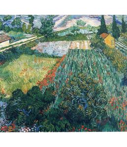 Handmålad duk konst Vincent van Gogh målningsfält med vallmo för väggdekor8814260