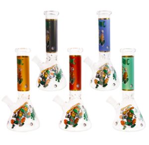 9.84 inch Glass Bong Printed Hookah Smoking Water Pipes Bongs hookah bottle