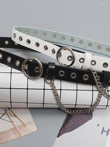 Belt111 E Women Pu Leather Metal Hole Hole Belt Belt chain inciped told loll ably fashion female 2023 1495