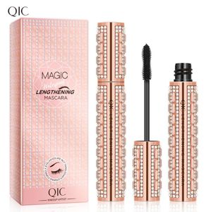 QIC Peanut Brush Head Mascara Fiber Shining Diamond Waterproof Lengthening Cruling Thick Beauty Makeup Balck Mascara7880353