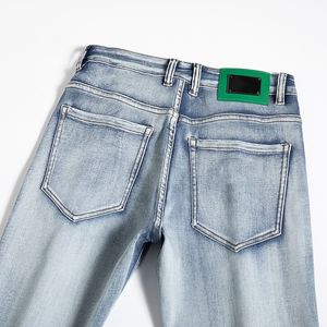 Dżinsy męskie wiosna lato ciency mężczyźni Slim Fit European American High-end marka małe proste podwójne spodnie F210-5