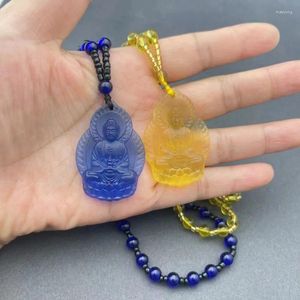 Kolye Kolyeleri Yeşil Kristal Renk Vintage Tibet Amitabha Buddha Budist Kolye Muska Şanslı Moda Takı