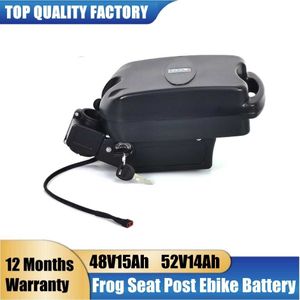 Frog Ebike Bataryası 48V 15AH 52V 14AH Koltuk Altında Post Elektrikli Bisiklet Pilleri Pack Seattube Pil Bafang CSC MXUS 250-750W