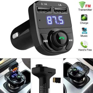 Leitor de mp3 3.1a chamada carregador de carro sem fio bluetooth viva-voz transmissor fm receptor de rádio áudio música estéreo adaptador porta usb dupla carregador rápido com caixa de varejo