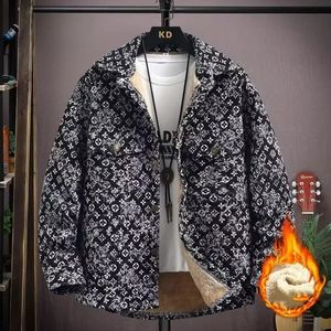 Designer jaqueta masculina manga longa luxo jeans jaquetas denim lã inverno casaco masculino lapela pescoço jaqueta
